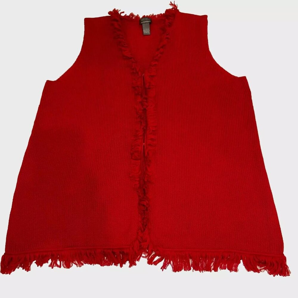 Chico's Fringe Trim Sweater Vest size Large (3)